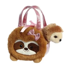 Aurora Fancy Pals 7" Minty Sloth Pet Carrier Brown Stuffed Animal