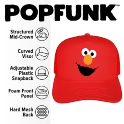 Sesame Street Elmo Face Foam Trucker Cap Red