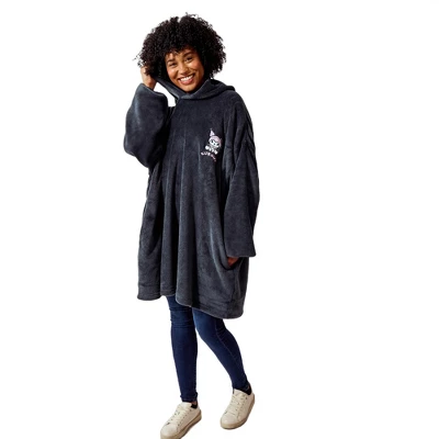 SANRIO Kuromi Embroidered Character Art Women’s Black Oversized Hooded Blanket OSFA 3 SANRIO Kuromi Embroidered Character Art Women’s Black Oversized Hooded Blanket OSFA - Image 3