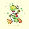 Men's Nintendo Super Mario Watercolor Yoshi T-Shirt