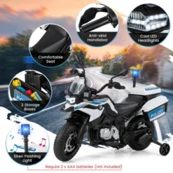 Costway 12V Kids Ride On Licensed BMW Motorcycle Dirt Bike With Light & Music White -Toys Sale Store GUEST bbe7e41b 8ac9 490e 9c24 2c99aa2a7821