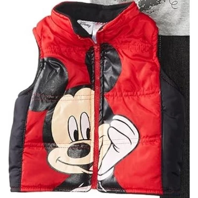 Disney Baby Boys' Mickey Mouse 3-Piece Vest, Shirt & Jeans Set, Red/Black, 12 Months 1 Disney Baby Boys' Mickey Mouse 3-Piece Vest, Shirt & Jeans Set, Red/Black, 12 Months