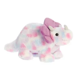 Aurora Medium Watercolor Dinos Triceratops Tyrian Dinos & Dragons Ferocious Stuffed Animal Purple 12"