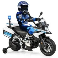 Costway 12V Kids Ride On Licensed BMW Motorcycle Dirt Bike With Light & Music White -Toys Sale Store GUEST c21d0aba 06df 4eaf 89fb fdd050533987