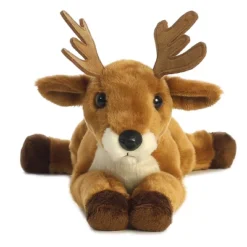 Aurora Medium Brown Flopsie 12" White Tailed Buck Adorable Stuffed Animal