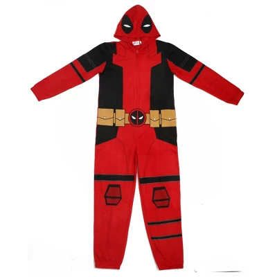 Deadpool Superhero Costume Unisex Hooded Onesie Union Suit 3 Deadpool Superhero Costume Unisex Hooded Onesie Union Suit - Image 3