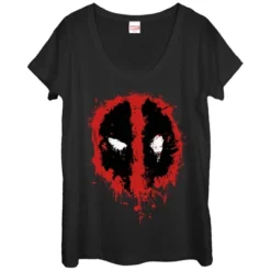 Women's Marvel Deadpool Splatter Icon Scoop Neck -Toys Sale Store GUEST c43483f5 92ae 4c02 8584 f525941748de
