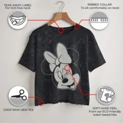 Junior's Mickey & Friends Distressed Minnie Wink Portrait T-Shirt -Toys Sale Store GUEST c5bede81 5bb3 4ced a0e2 40d6c6c495b4
