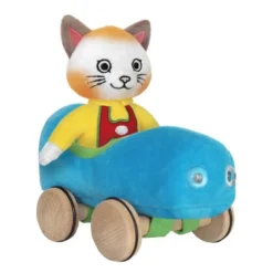 Yottoy Huckle Cat Soft Toy 7.5” With Blue Car
