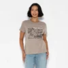 Women's Mainstreet Market Vinyl Records Short Sleeve Graphic T-Shirt - Brown