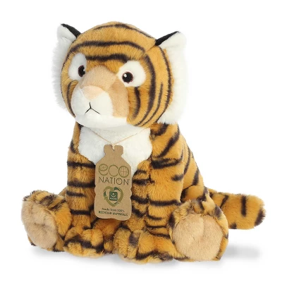 Aurora Medium Tiger Eco Nation Eco-Friendly Stuffed Animal Brown 10" 4 Aurora Medium Tiger Eco Nation Eco-Friendly Stuffed Animal Brown 10" - Image 4