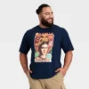Latino Heritage Month Adult Graphic Frida Kahlo Short Sleeve T-Shirt - Navy Blue