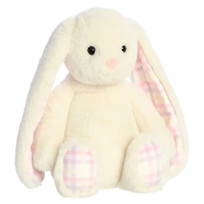 Aurora Gingham Bunny 13" Cream White Stuffed Animal 1 Aurora Gingham Bunny 13" Cream White Stuffed Animal