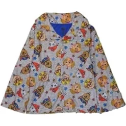 Nickelodeon Paw Patrol Toddler Boys' 2-Piece Button Down Pajama Set, Gray/Multi Print, 2T