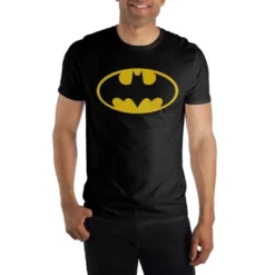 Batman Classic Yellow Bat Logo Black Graphic Tee Shirt T-Shirt -Toys Sale Store GUEST d976ef74 297b 4f00 8b25 bf8a6e374846