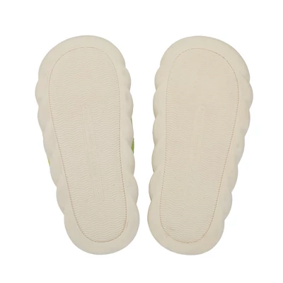 Keroppi 3D Character Face Art Women's Green & White Plaid Open-Toed Slide Slippers 5 Keroppi 3D Character Face Art Women's Green & White Plaid Open-Toed Slide Slippers - Image 5