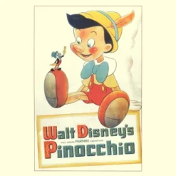 Disney Men's Pinocchio Retro Movie Poster T-Shirt