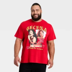 Latino Heritage Month Adult Selena Graphic Short Sleeve T-Shirt - Red