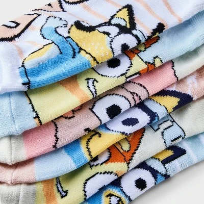Women's Bluey 6pk Low Cut Socks - Assorted Color 4-10: Polyester Spandex Knit, Figures Pattern, Adult Sizing 2 Women's Bluey 6pk Low Cut Socks - Assorted Color 4-10: Polyester Spandex Knit, Figures Pattern, Adult Sizing - Image 2