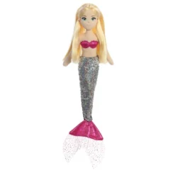 Aurora Sea Sparkles 18" Sequin Sparkles Isla Mermaid Multicolored Stuffed Doll