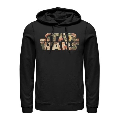 Men's Star Wars Floral Print Logo Pull Over Hoodie 3 Men's Star Wars Floral Print Logo Pull Over Hoodie - Image 3