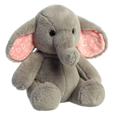 Aurora Valentines 13" Lola Elephant Grey Stuffed Animal 1 Aurora Valentines 13" Lola Elephant Grey Stuffed Animal