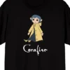 Coraline Doll Logo Adult Black Crew Neck Short Sleeve T-shirt