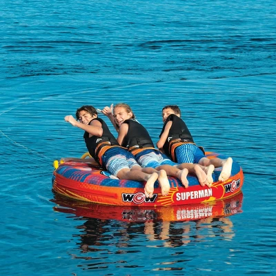 WOW Superman 1-3 Person Soft Top Towable Deck Tube 3 WOW Superman 1-3 Person Soft Top Towable Deck Tube - Image 3