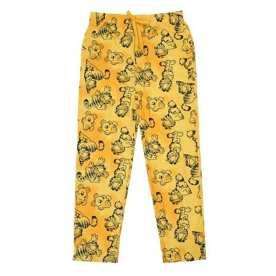 Men's Adult Garfield Orange Sleep Pants 4 Men's Adult Garfield Orange Sleep Pants - Image 4