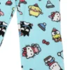 Hello Kitty & Friends Characters All-Over Print Women's Light Blue Plush Sleep Pajama Pants