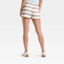 Women's Striped Mesh Graphic Shorts