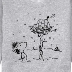 Men's - Peanuts - Snoopy Woodstock Igloo Graphic Fleece Sweatshirt